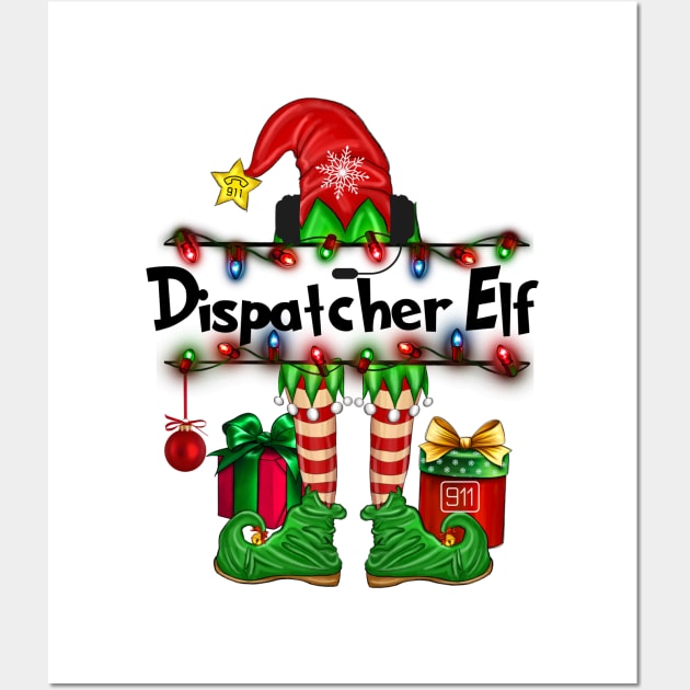 Dispatcher Christmas Elf Wall Art by Shirts by Jamie